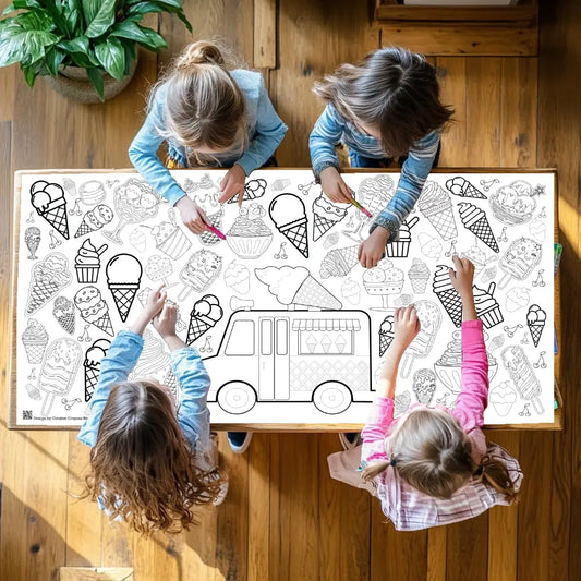 Ice Cream Coloring Tablecloth