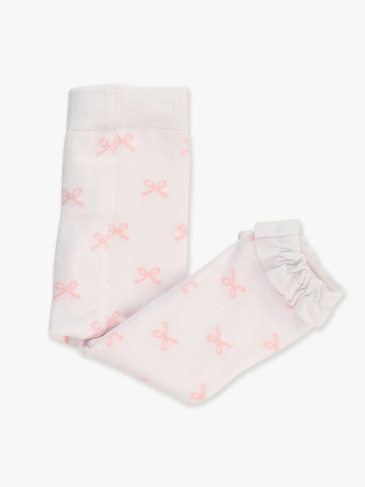 RuffleButts Pink Bows Footless Ruffle Tights
