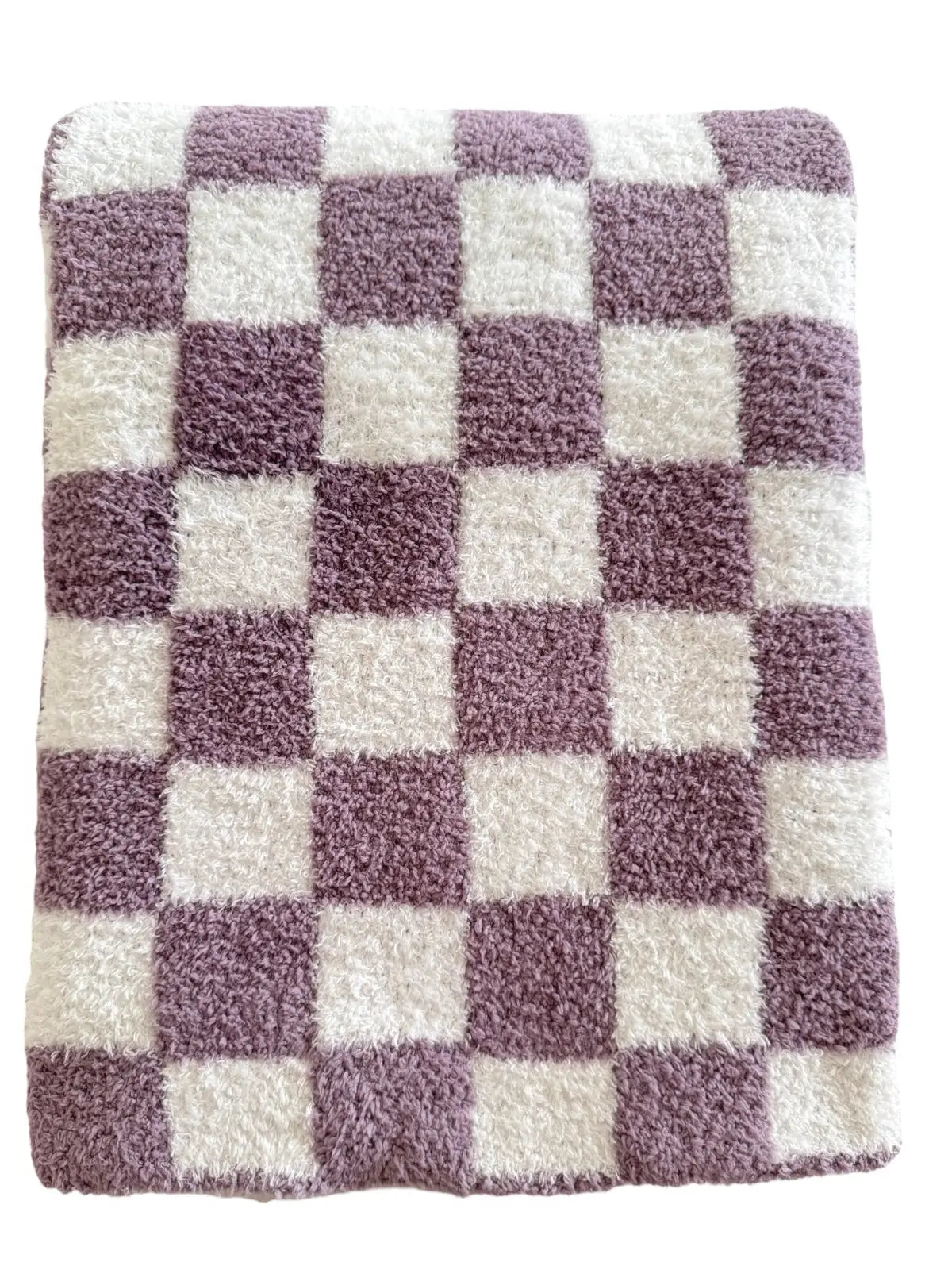 Purple and White Checkered Blanket