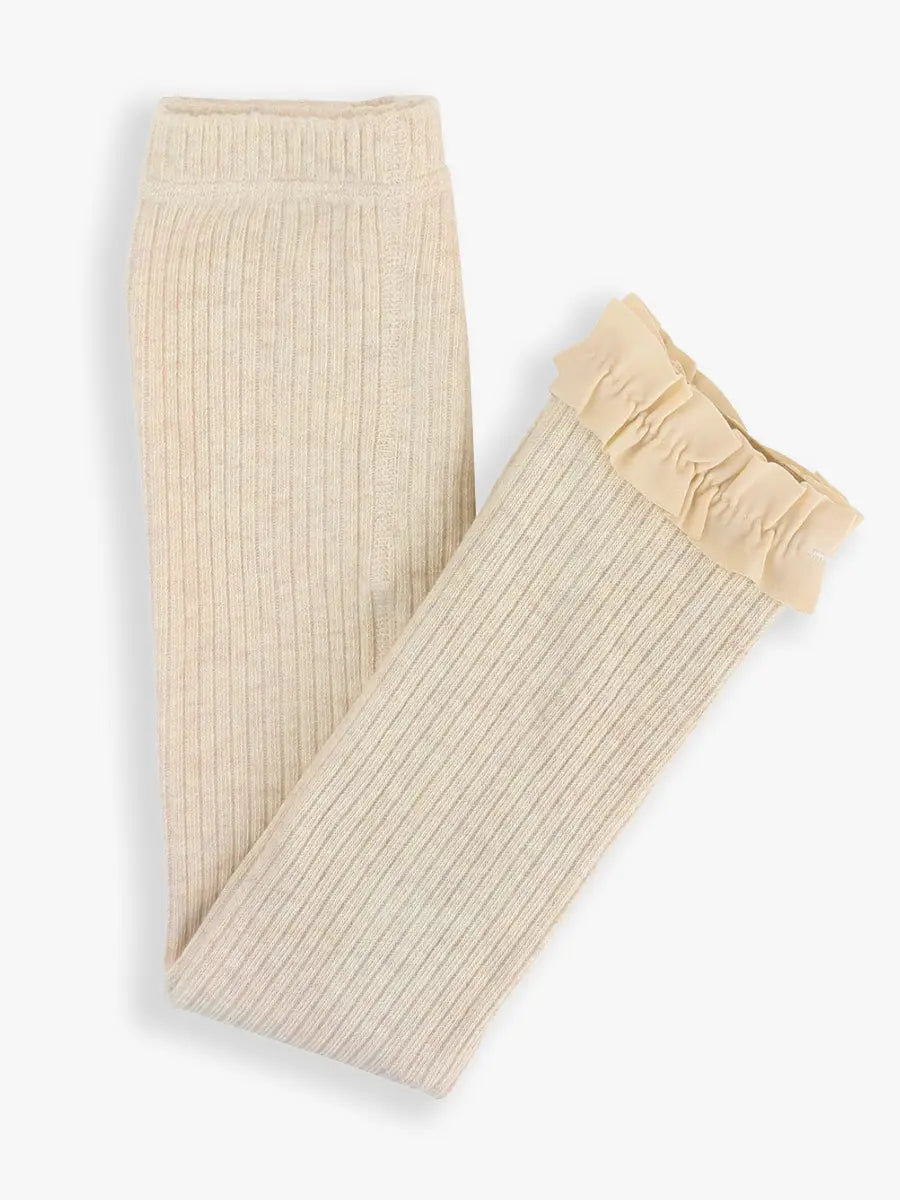 RuffleButts Oatmeal Footless Tights