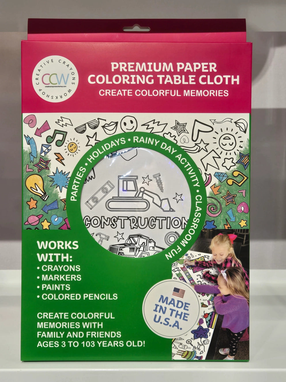 Construction Coloring Tablecloth