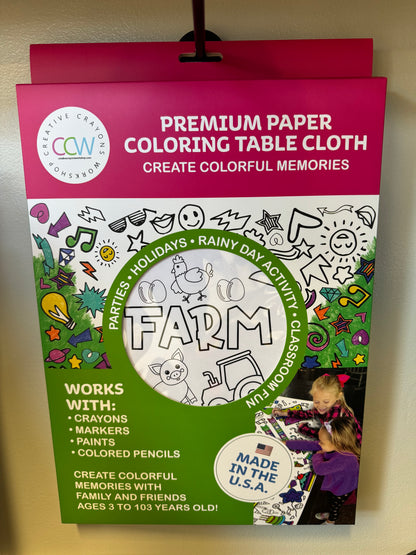 Farm Coloring Tablecloth