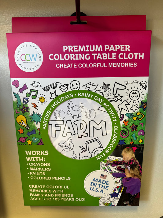 Farm Coloring Tablecloth