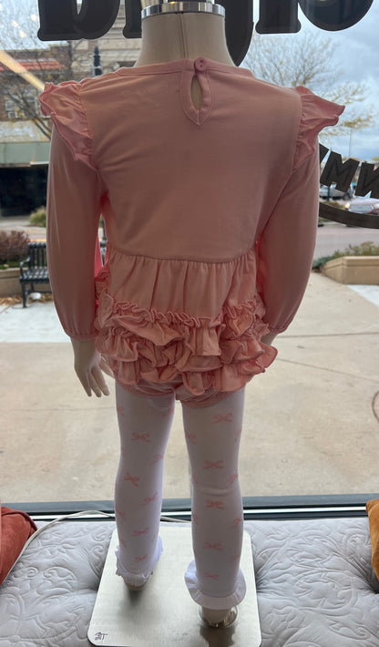 RuffleButts Long Sleeve Flutter Bubble Romper