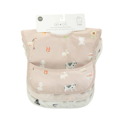 Animals Sleeveless Smock Bib Set