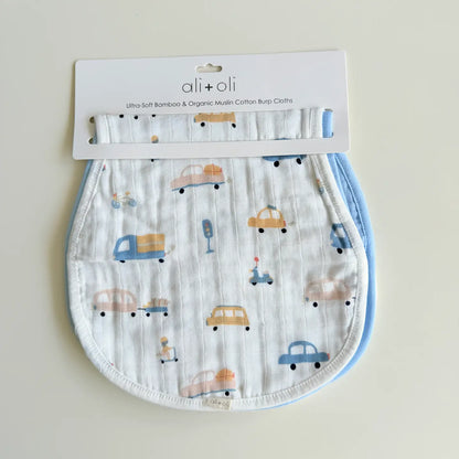 Bamboo Muslin Automobile Burp Cloth Set