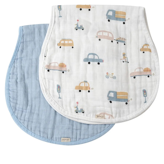 Bamboo Muslin Automobile Burp Cloth Set