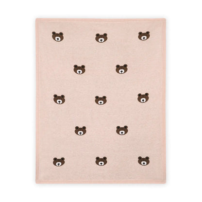Brown Bear Organic Cotton Knit Baby Blanket