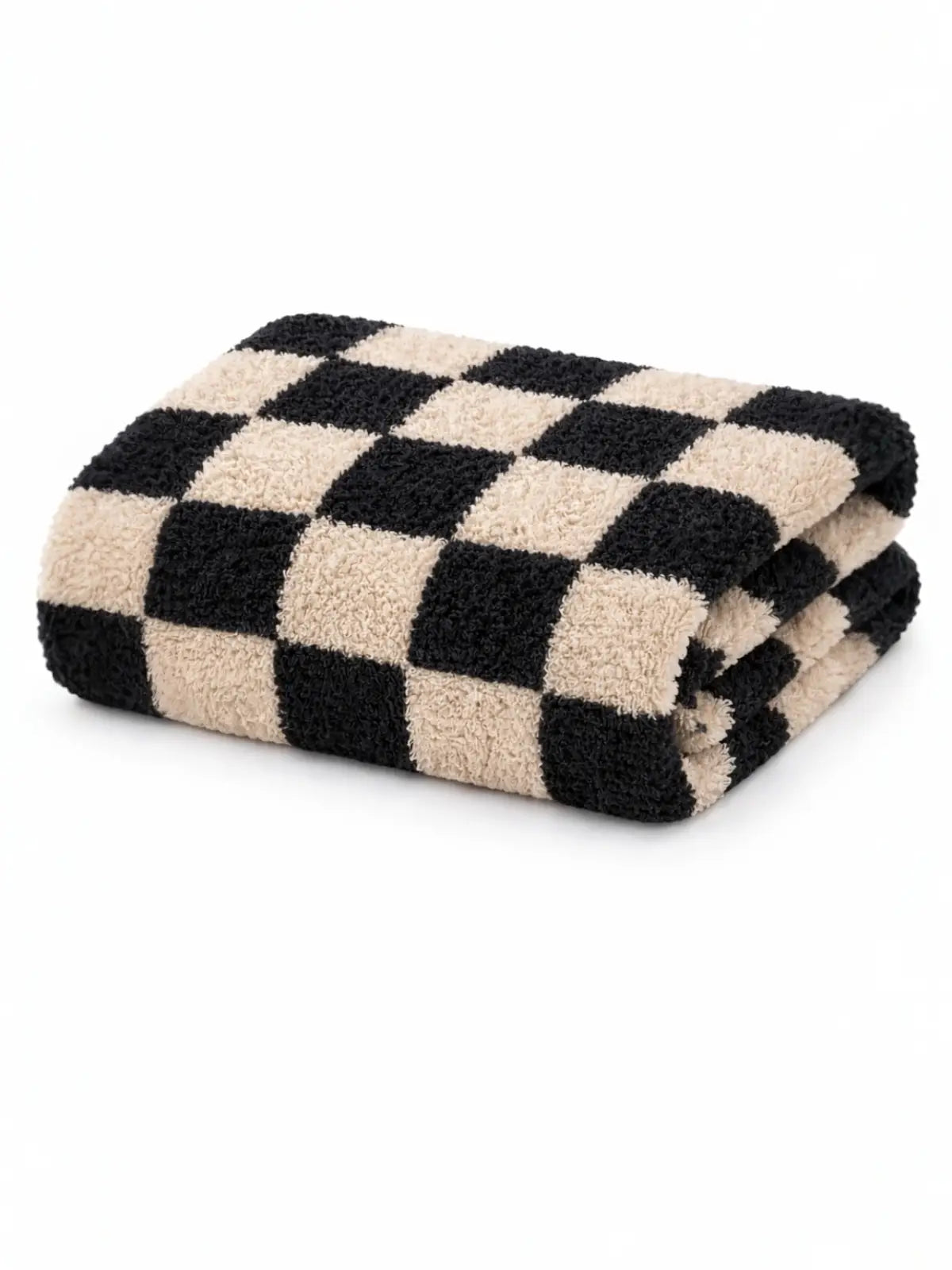 Black and Cocoa Checkered Blanket
