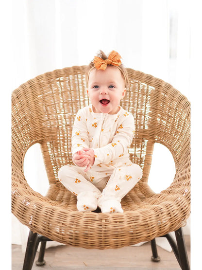 Caramel Bloom Ruffle Sleeper