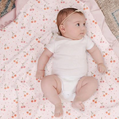 Cherry Reversible Baby Blanket