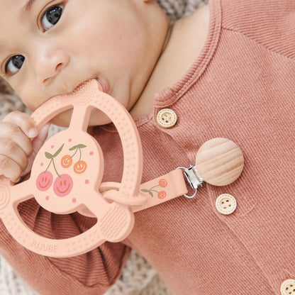 Silicone Teether Ring with Detachable Clip