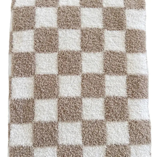 Cocoa Checkered Blanket