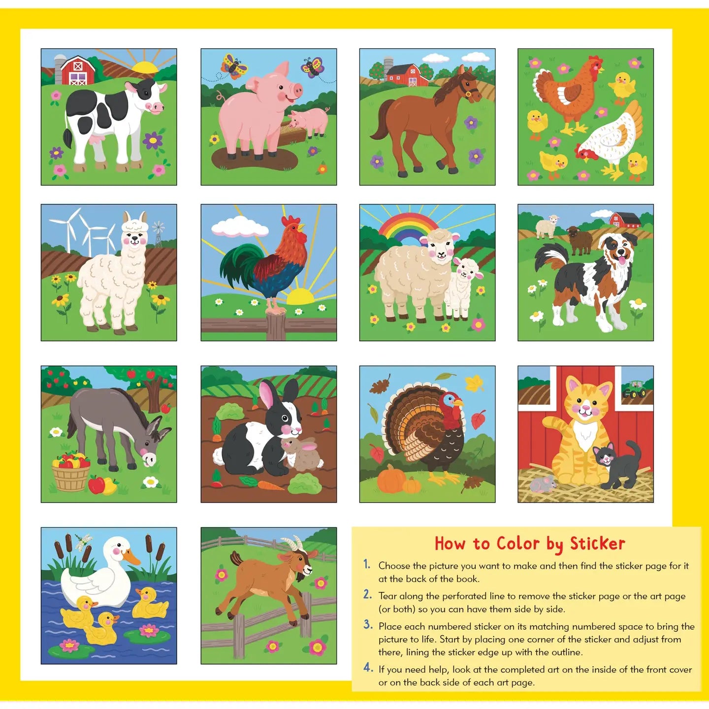 My First Color-By-Sticker Farm Animals Book
