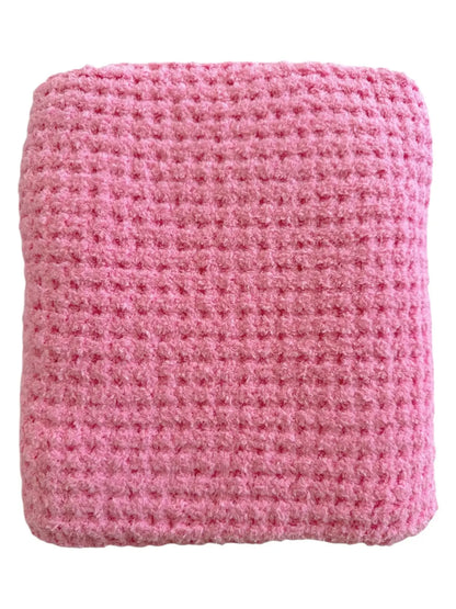 Cotton Candy Pink Waffle Blanket