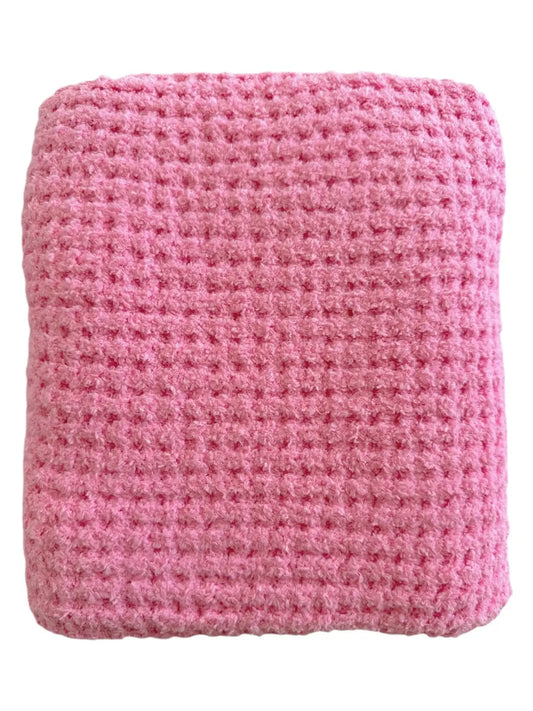 Cotton Candy Pink Waffle Blanket