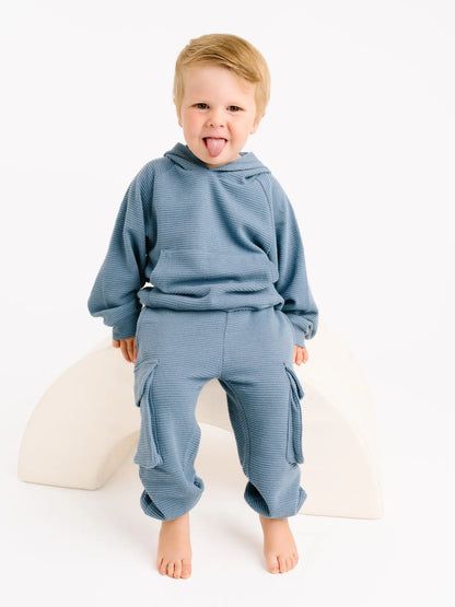 Dusty Blue Waffle Cargo Set