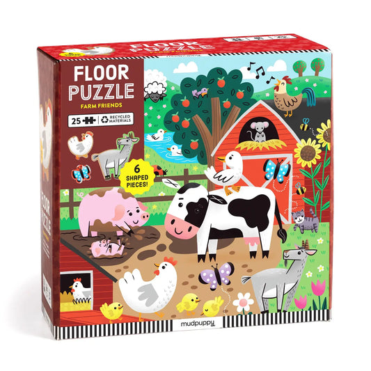 Farm Friends 25 Piece Floor Puzzle with Shaped Pieces