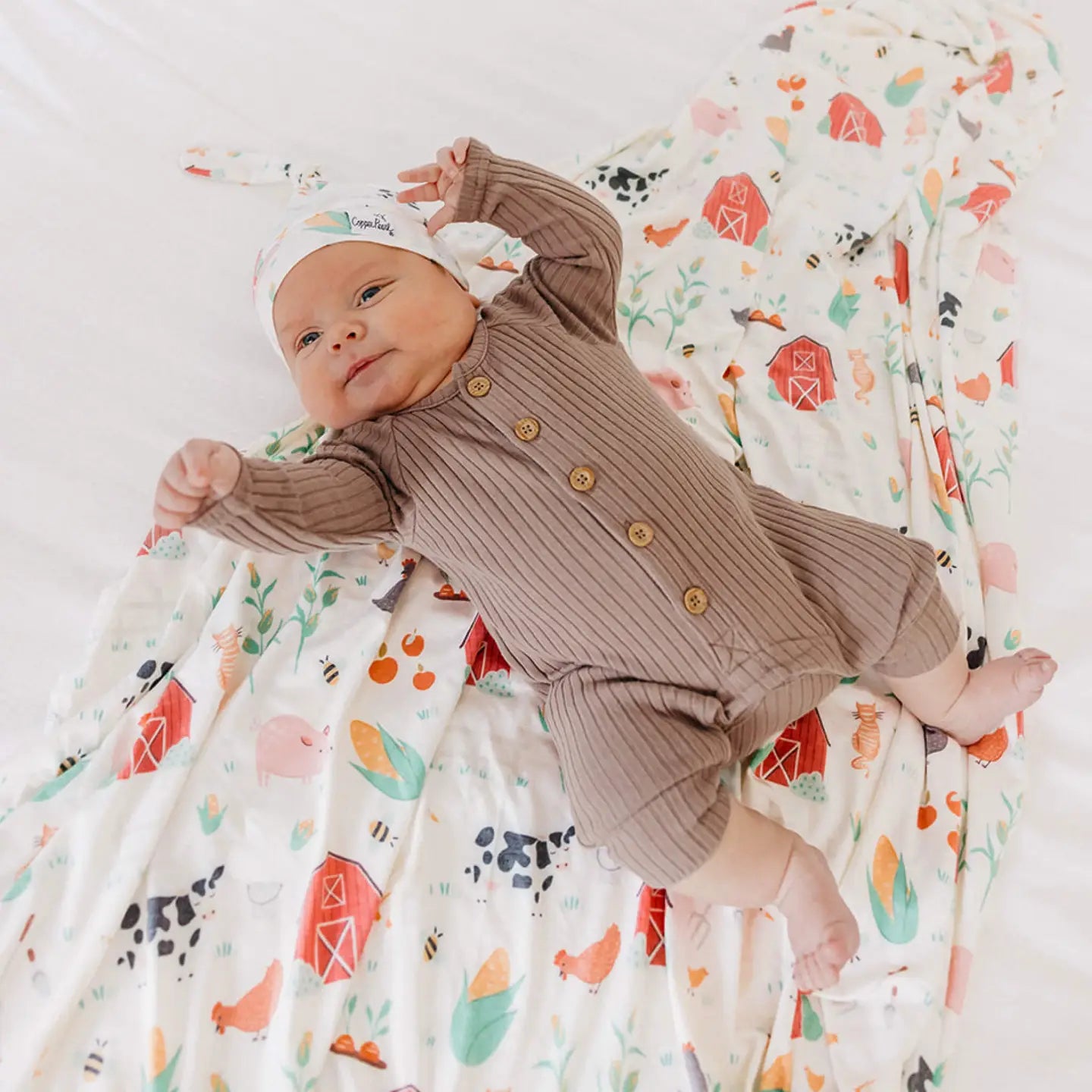 Copper Pearl Farmstead Knit Swaddle Blanket