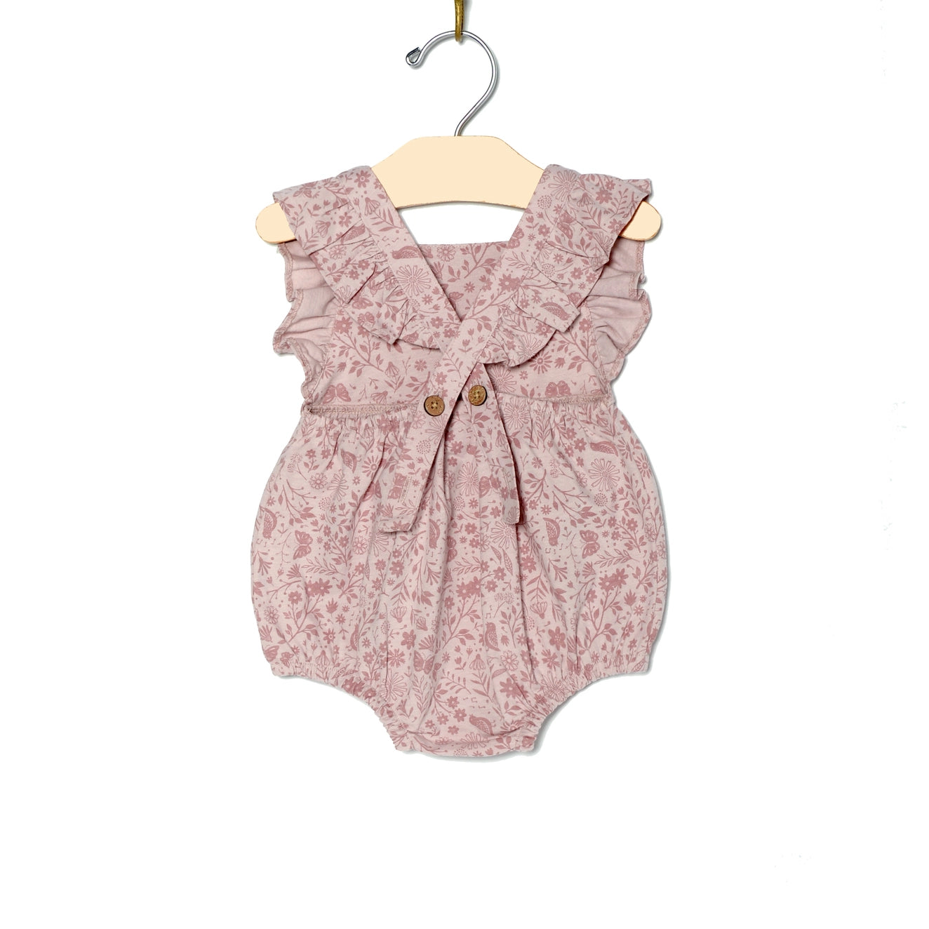 Birds and Butterflies Overall Flutter Romper