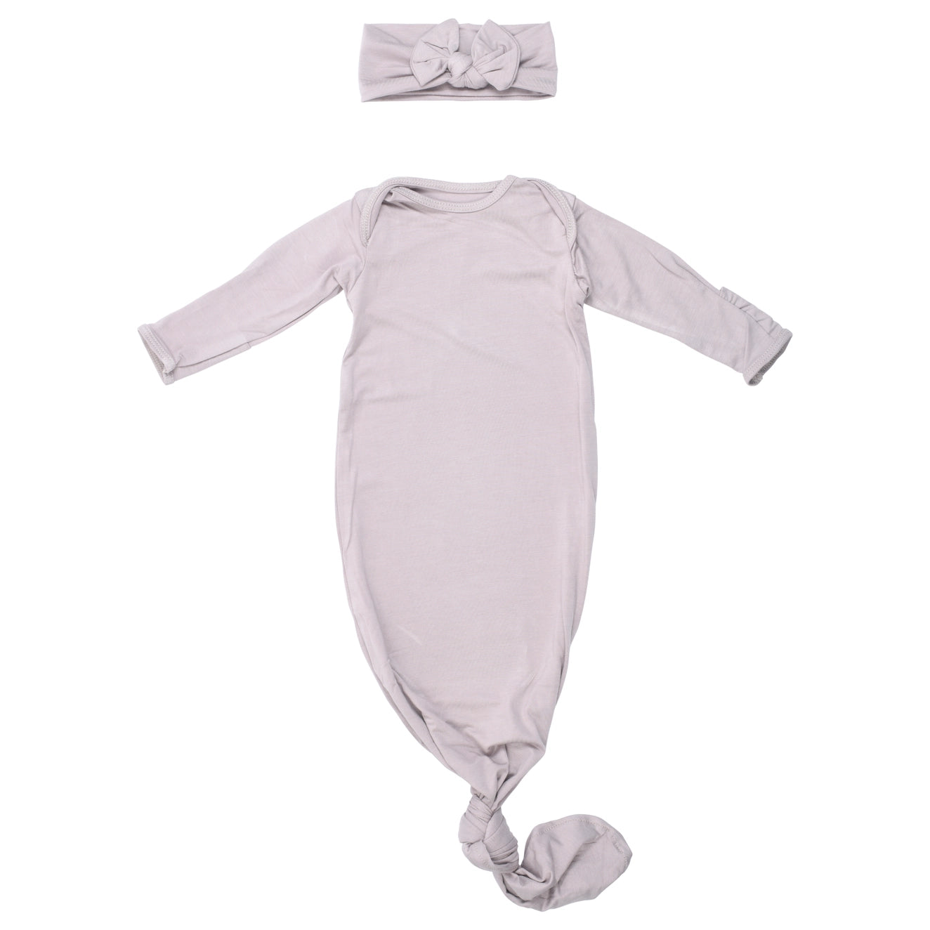 Taupe Knotted Gown with Hat or Bow