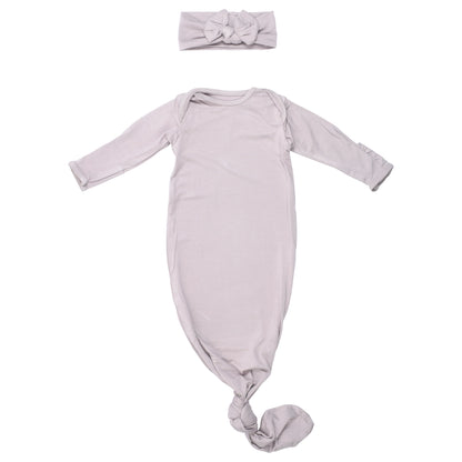 Taupe Knotted Gown with Hat or Bow