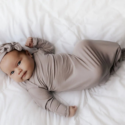 Taupe Knotted Gown with Hat or Bow
