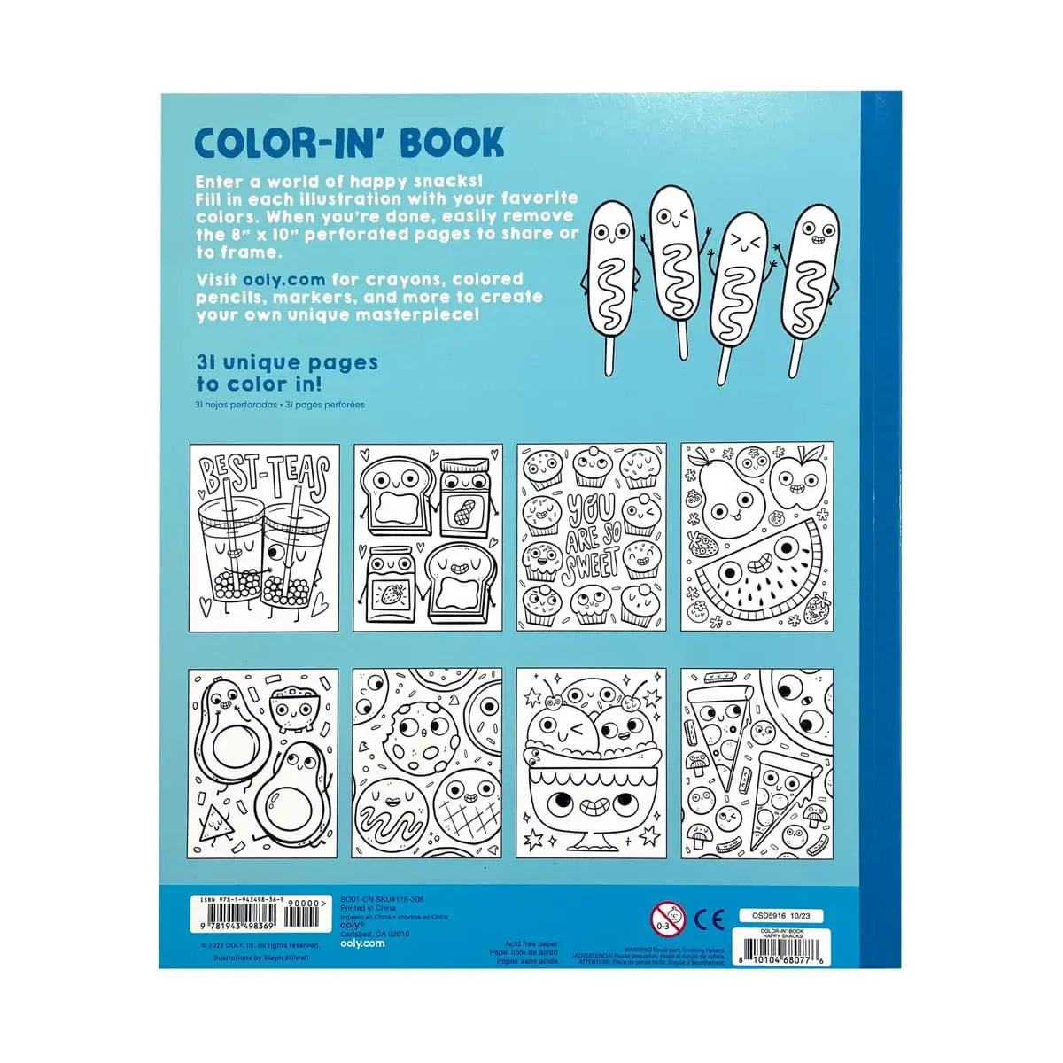 Color-in' Book: Happy Snacks