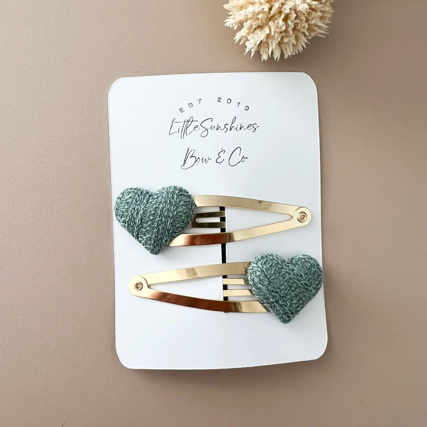 Blue Heart Snap Hair Clips