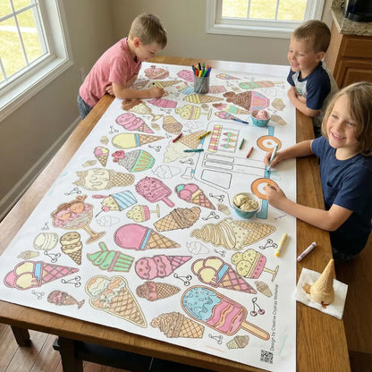 Ice Cream Coloring Tablecloth