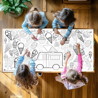 Ice Cream Coloring Tablecloth