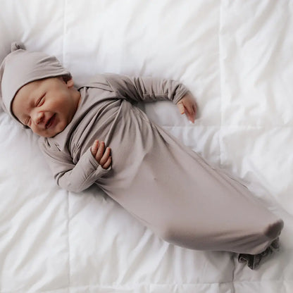 Taupe Knotted Gown with Hat or Bow