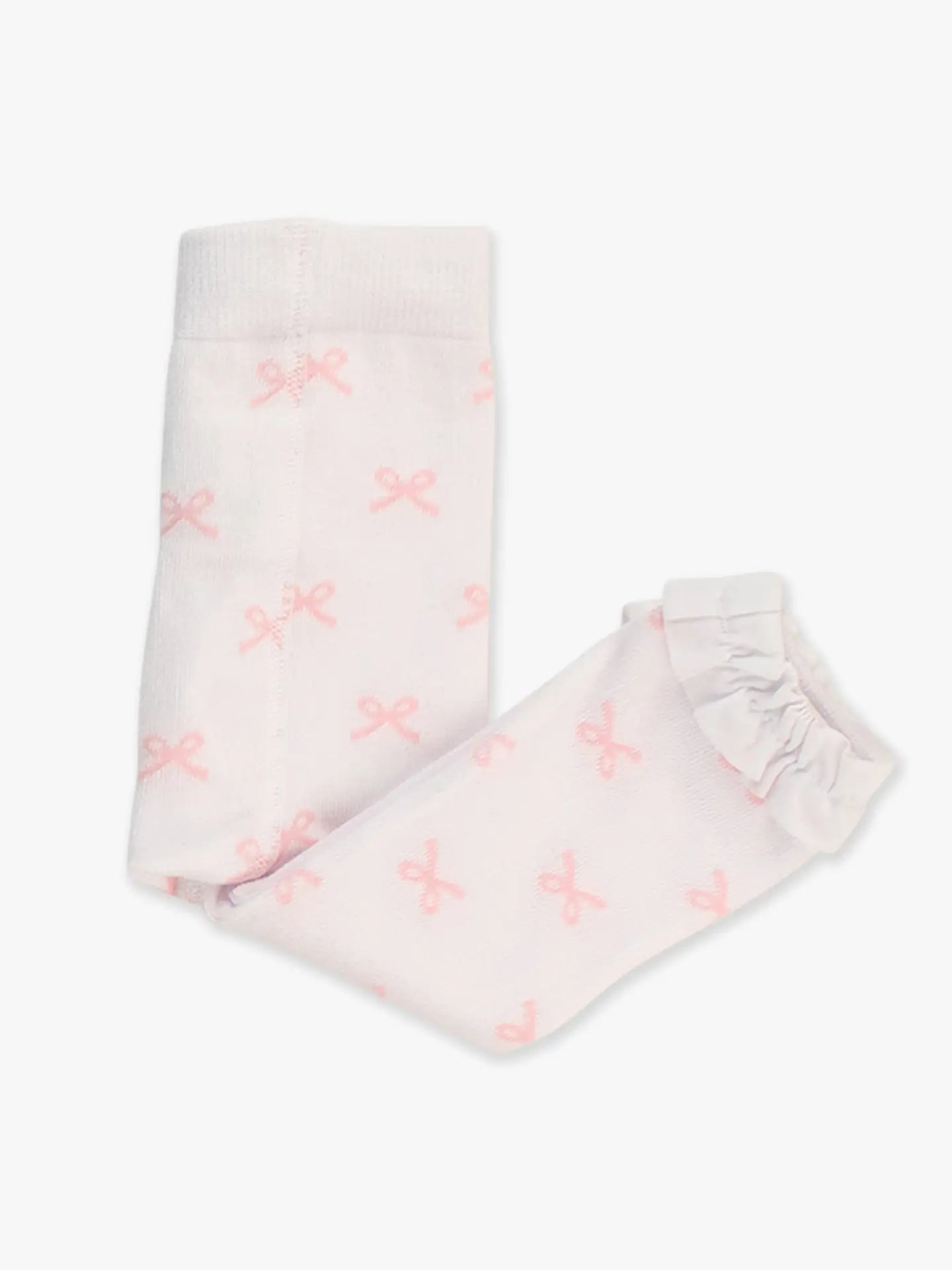 RuffleButts Pink Bows Footless Ruffle Tights