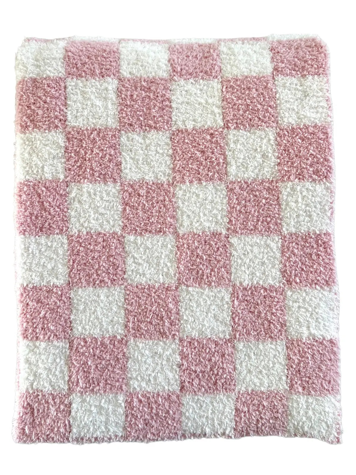 Pink and White Checkered Blanket