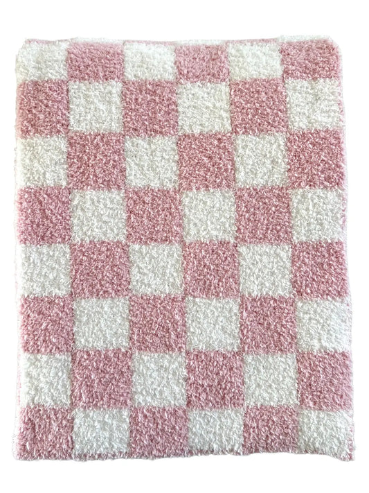 Pink and White Checkered Blanket