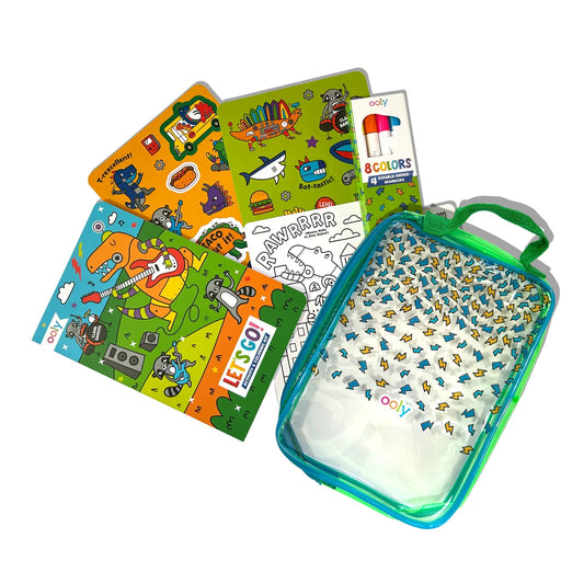 On-The-Go Activity & Coloring Kit: Robo Dinos