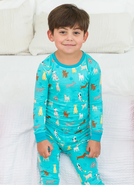RuggedButts Two Piece Boys Puppy Long Sleeve Pajama Set