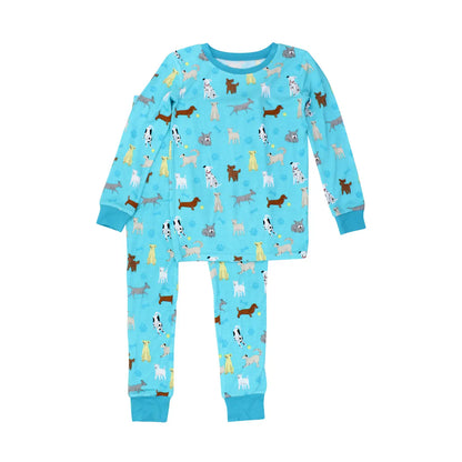 RuggedButts Two Piece Boys Puppy Long Sleeve Pajama Set