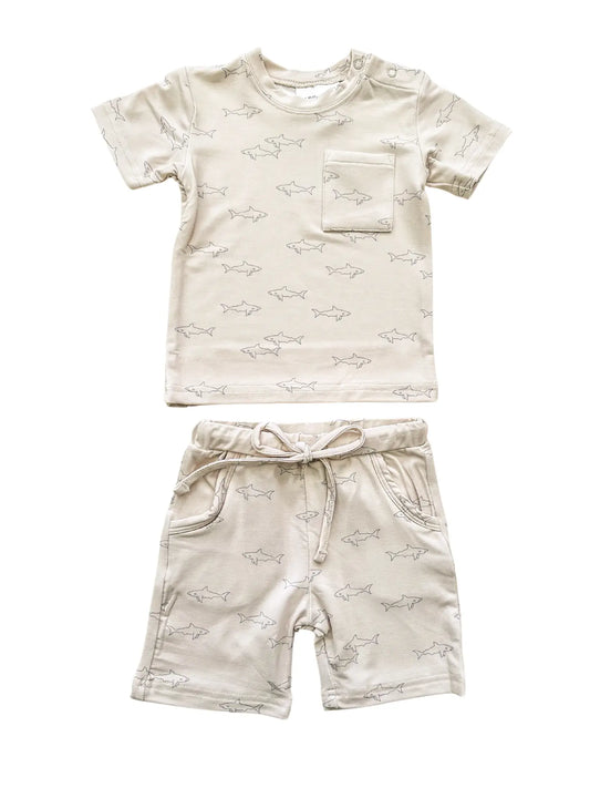 Two-Piece Shark Short Set
