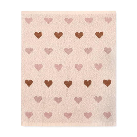 Loving Hearts Organic Cotton Sweater Baby Blanket
