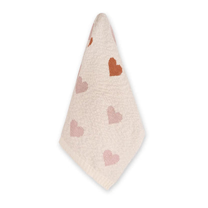 Loving Hearts Organic Cotton Sweater Baby Blanket