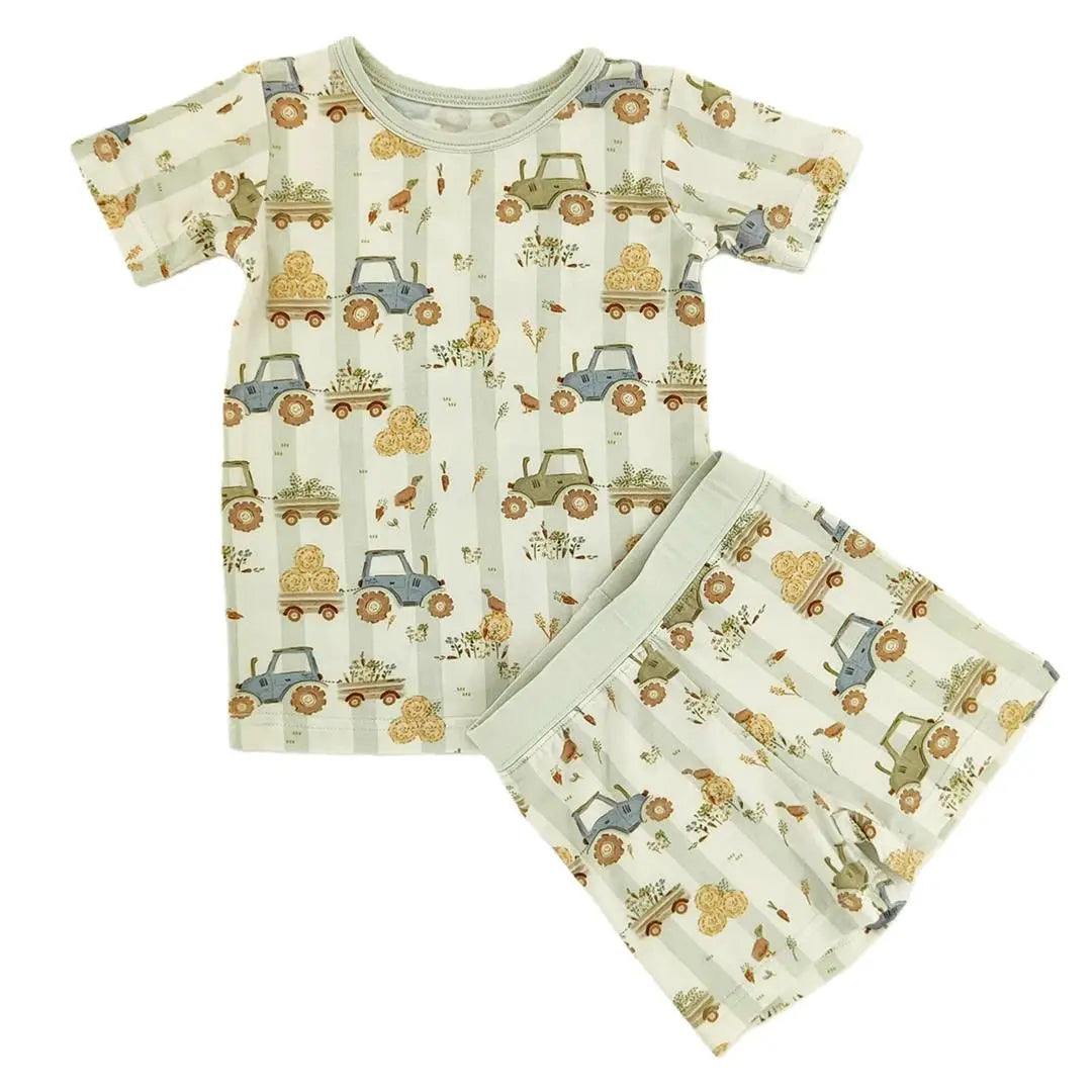 Tractor Trails Shorts Set