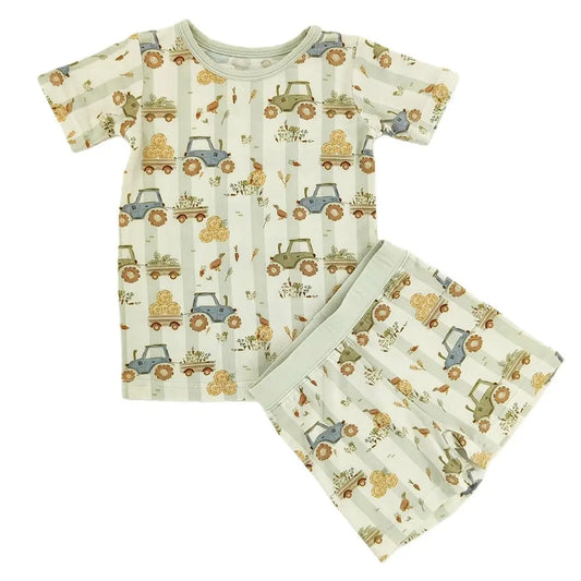 Tractor Trails Shorts Set